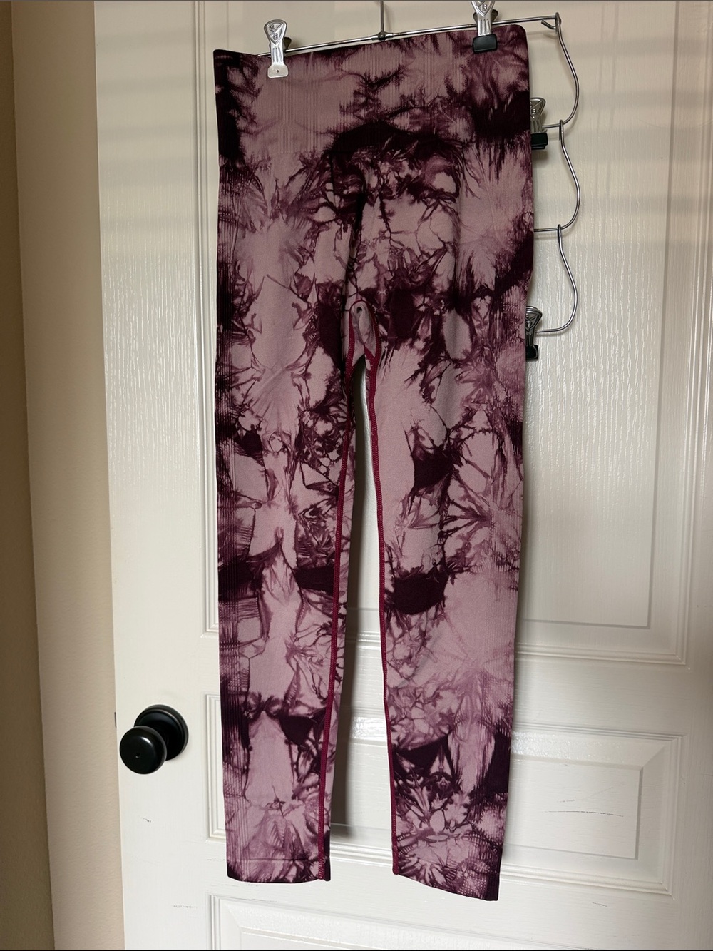 Women’s Tie-Dye Print Leggings - Mauve/Purple